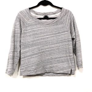 CLUB MONACO Gray Sweater Striped Size Medium